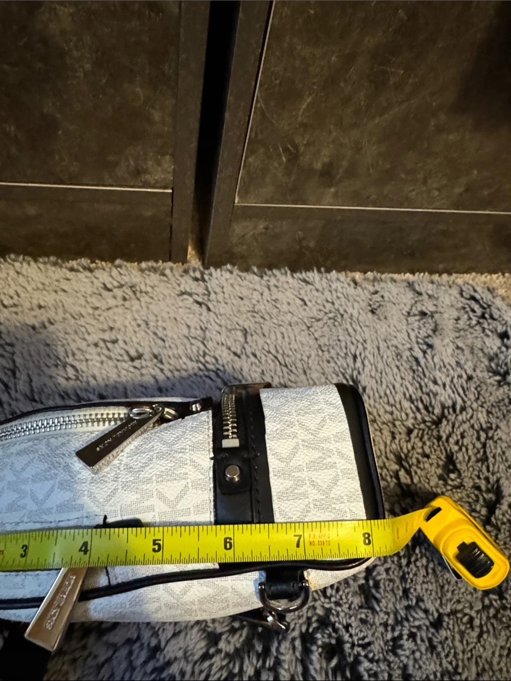 Michael Kors White and Black Logo Mini Backpack In Amazing Condition